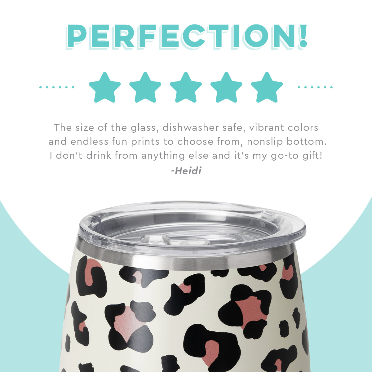 Swig Luxy Leopard Stemless Wine Cup (14oz)