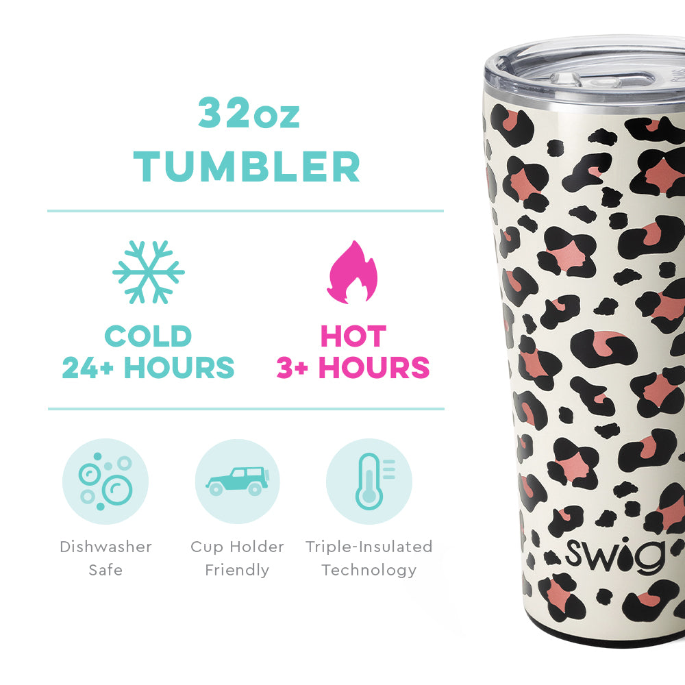 32oz Tumbler
Cold 24+ hours, Hot 3+ hours
Dishwasher safe, cup holder friendly, triple insulated technology