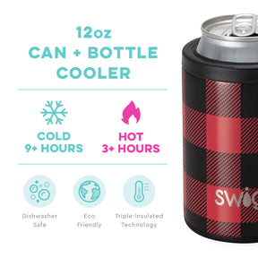 Swig Buffalo Plaid Can + Bottle Cooler (12oz)