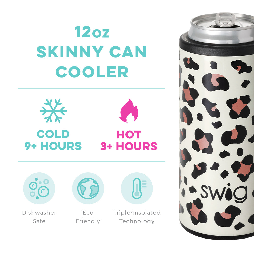 Swig Luxy Leopard Skinny Can Cooler (12oz)