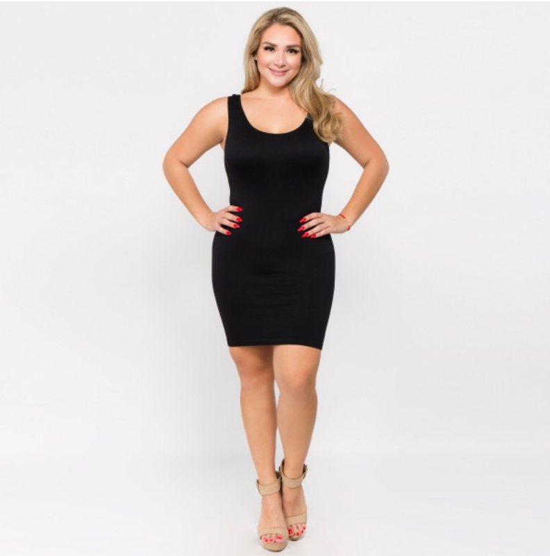 Seamless Slip Dress - Black