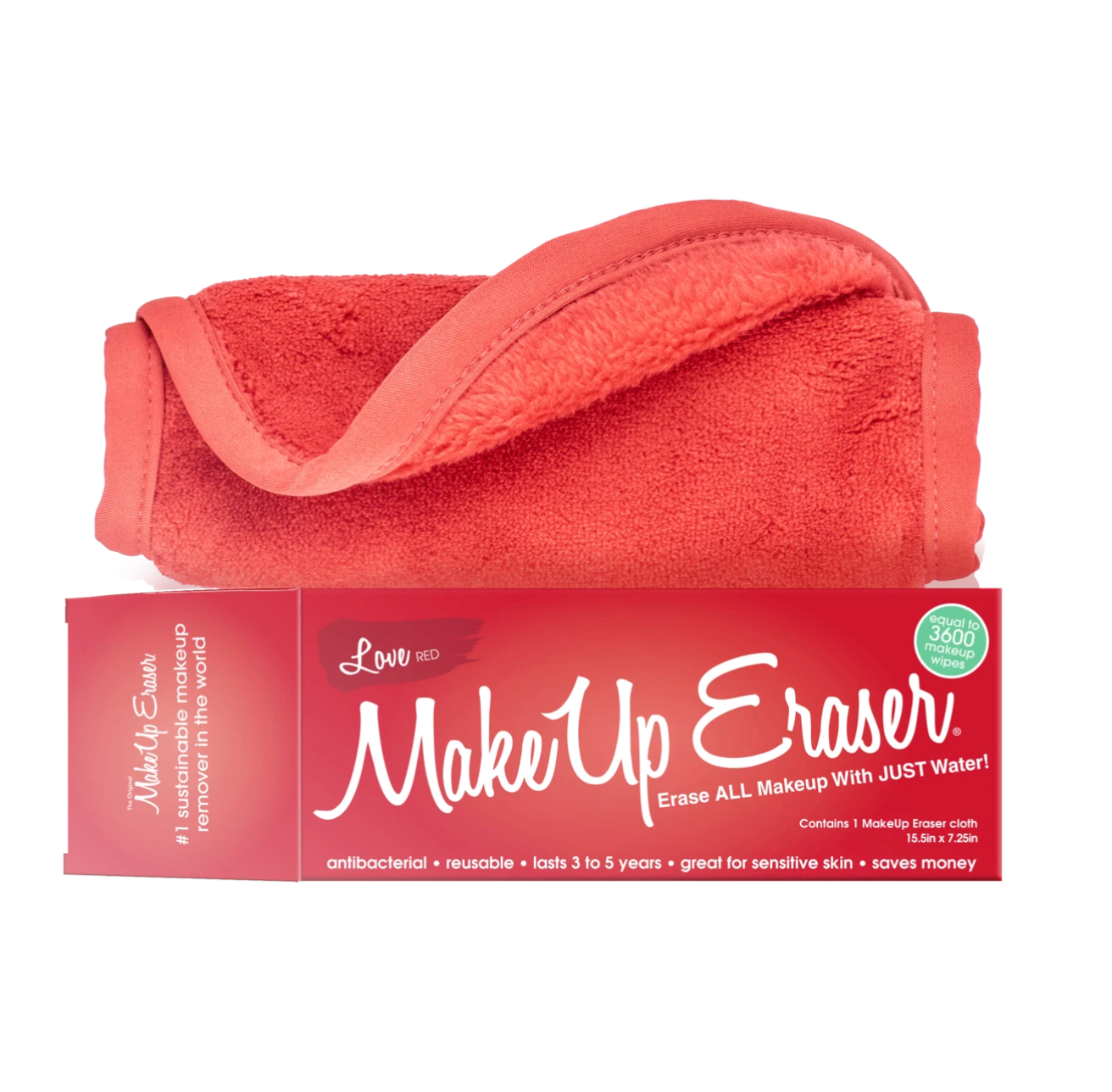 Love Red Makeup Eraser
Erase all makeup with just water
antibacterial, reusable, lasts 3-5 years, great for sensitive skin, saves money