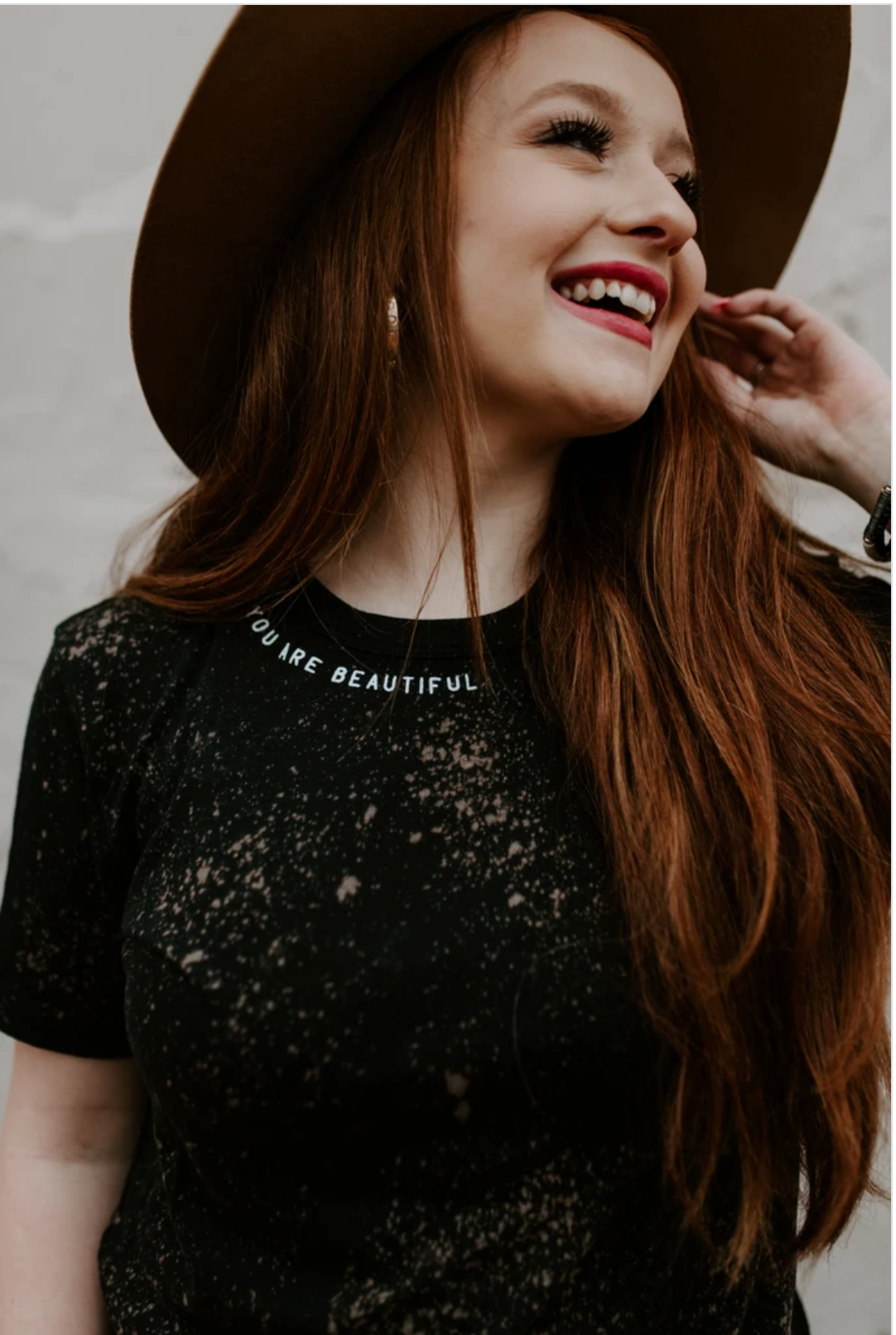 You Are Beautiful Black Bleached Tee + Youth Sizes