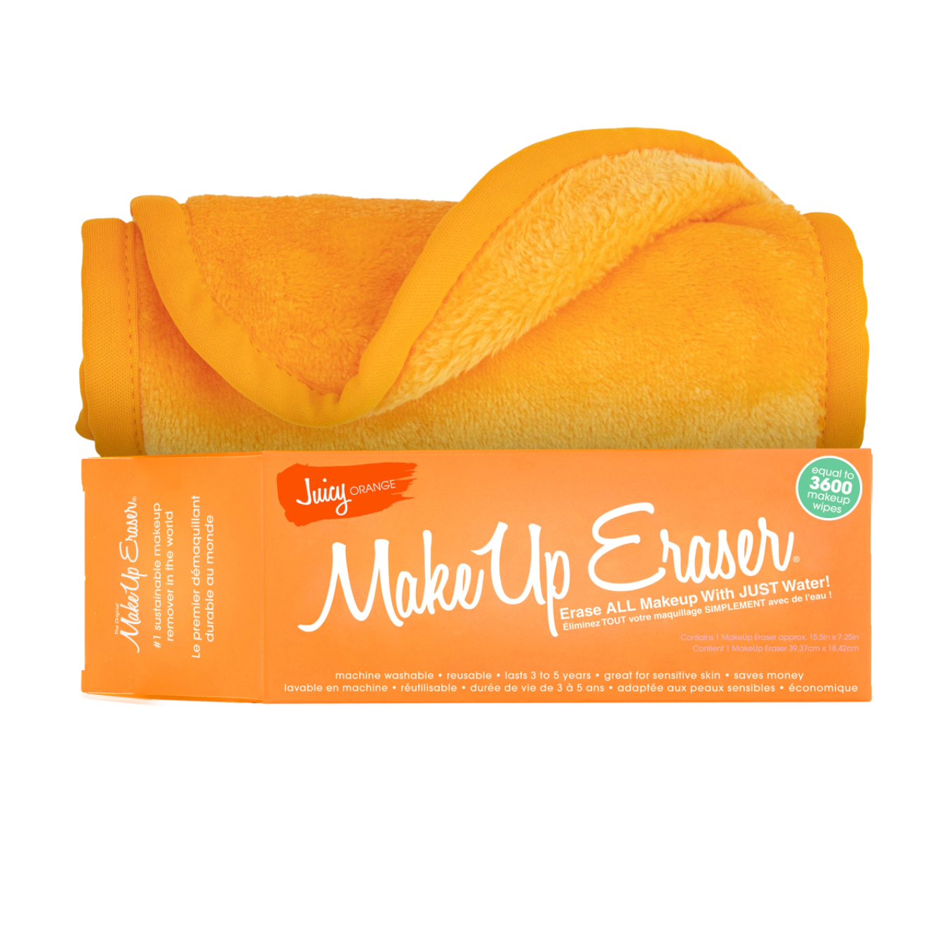 Juicy Orange Makeup Eraser
Erase all makeup with just water
machine washable, reusable, lasts 3-5 years, great for sensitive skin and saves money