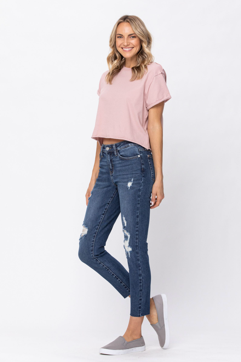 Judy Blue Vintage Cut Off Relaxed Fit Jeans