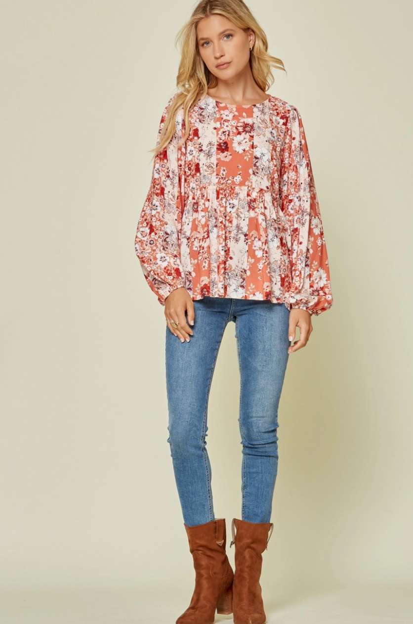 Take Me Out Blouse - Apricot