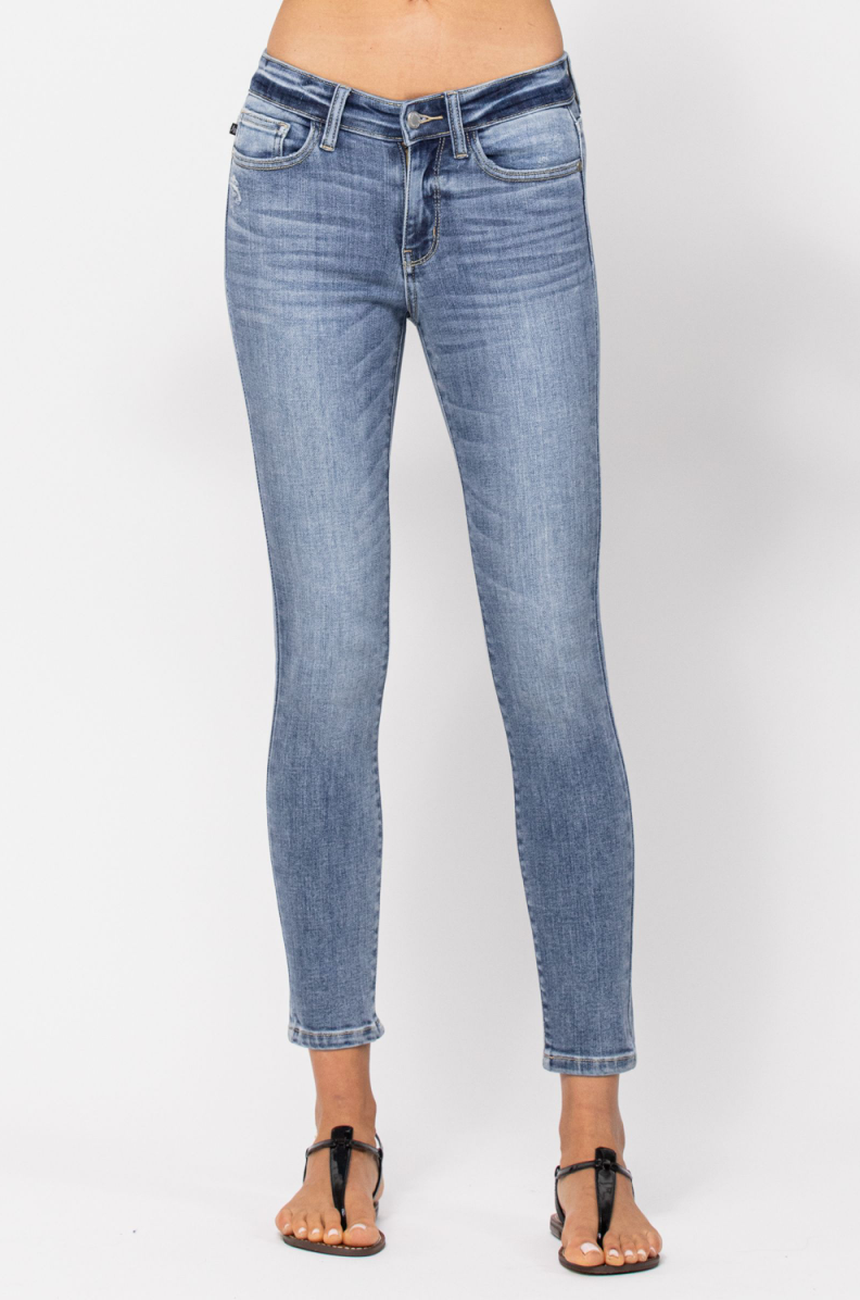 Judy Blue Mid-Rise Ankle Skinny Jeans