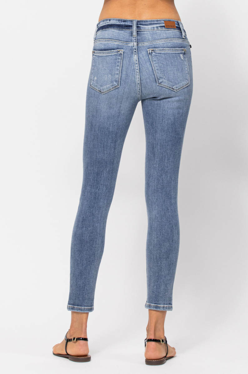 Judy Blue Mid-Rise Ankle Skinny Jeans