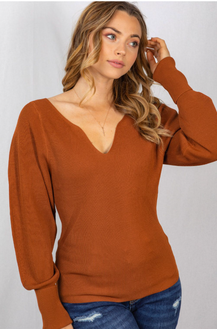 On To Better Days Sweater - Copper