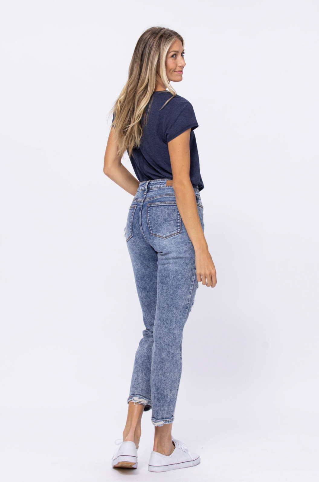 Judy Blue Destroyed Acid Wash Boyfriend Jeans