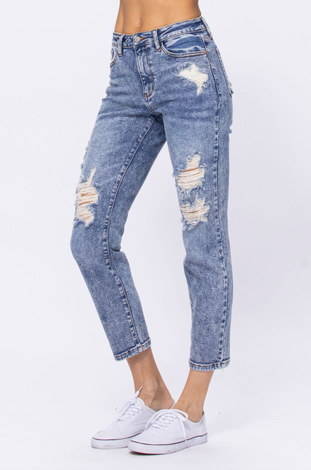 Judy Blue Destroyed Acid Wash Boyfriend Jeans