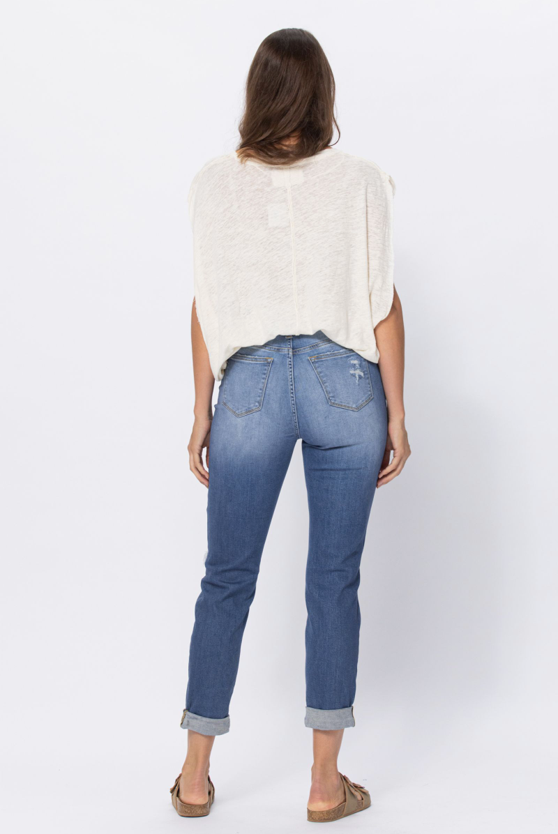 Judy Blue Distressed Medium Wash Boyfriend Jeans