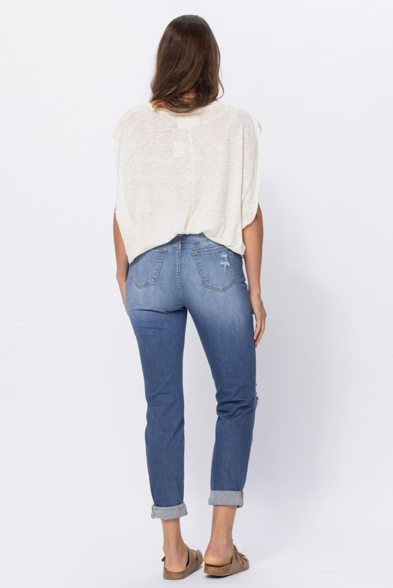 Judy Blue Distressed Medium Wash Boyfriend Jeans
