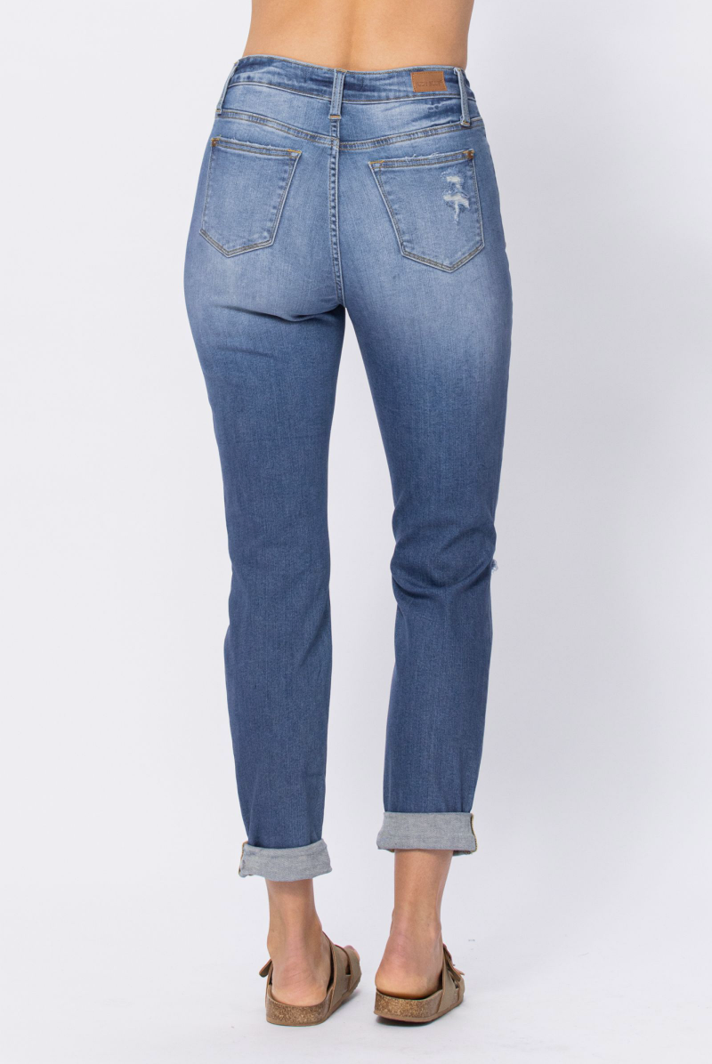 Judy Blue Distressed Medium Wash Boyfriend Jeans