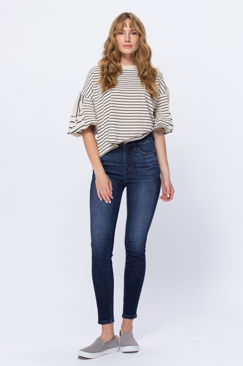 Judy Blue Tummy Control Top Skinny Jeans - Dark Wash