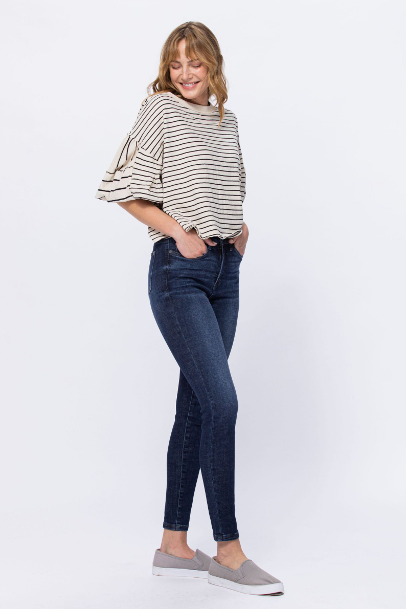 Judy Blue Tummy Control Top Skinny Jeans - Dark Wash