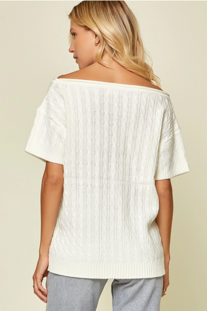 Ways Around It Sweater Top - Ivory