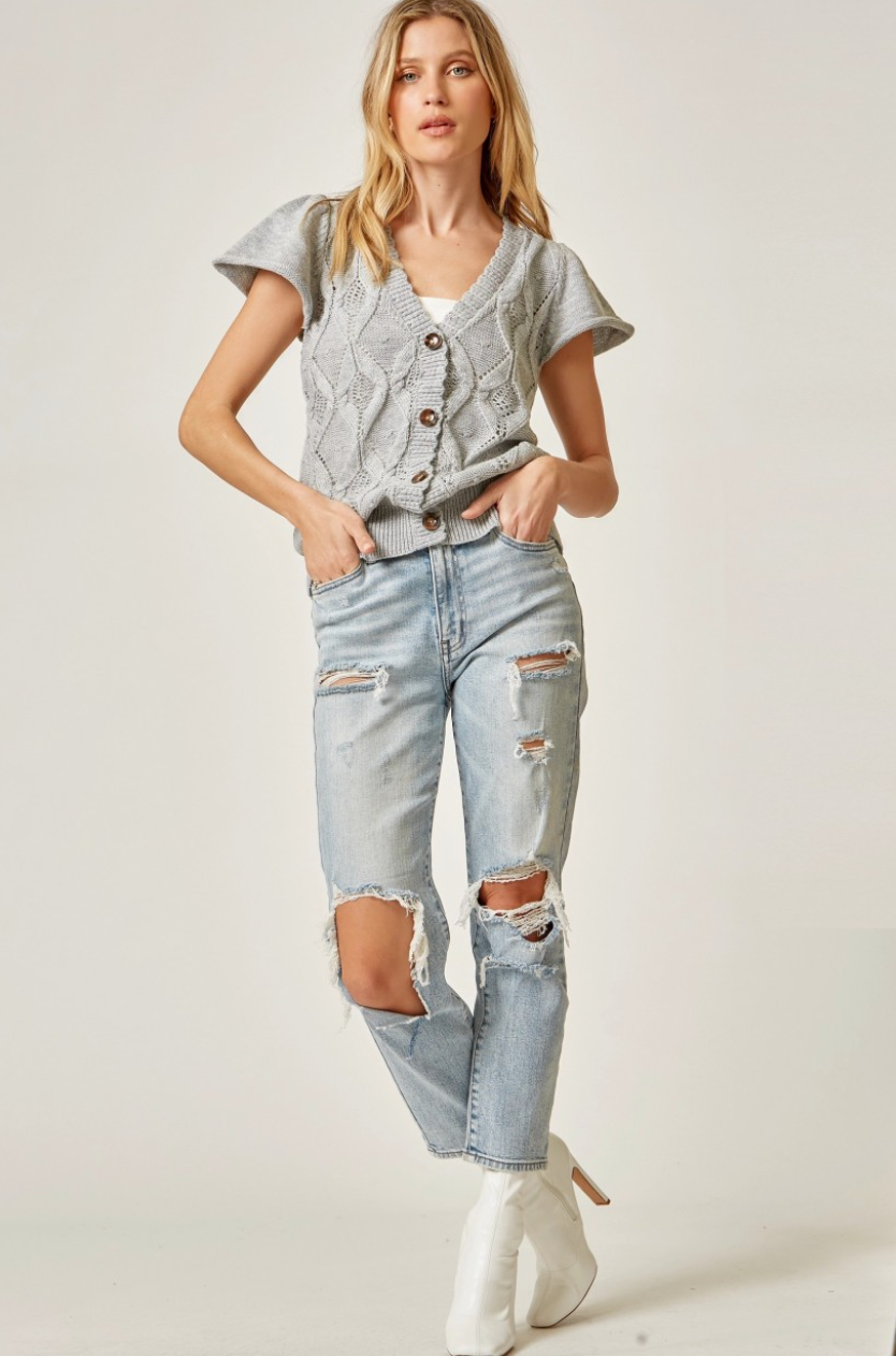 Dreams Are Complete Cardigan - Heather Grey