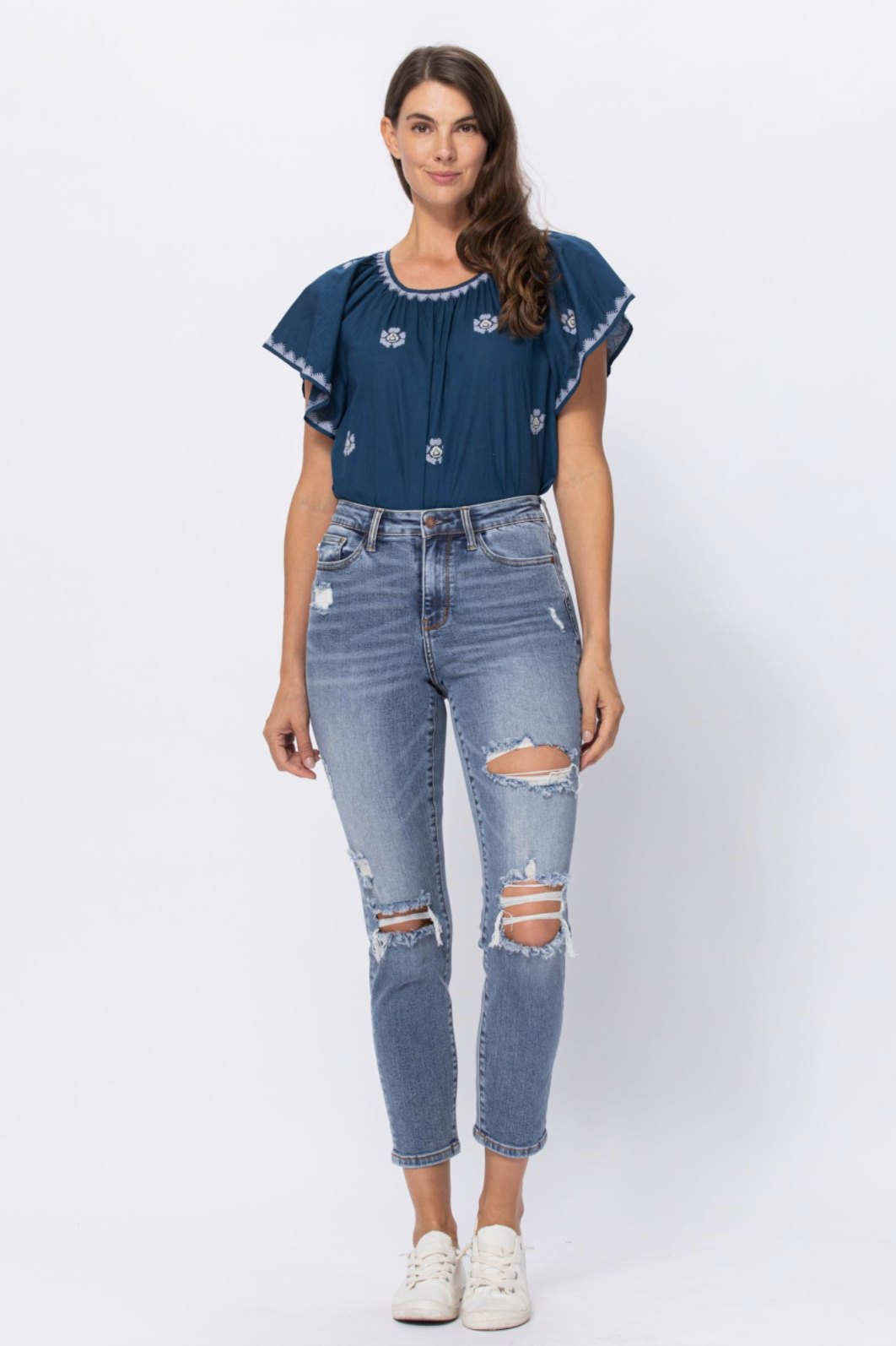 Judy Blue Destroyed Girlfriend Jeans