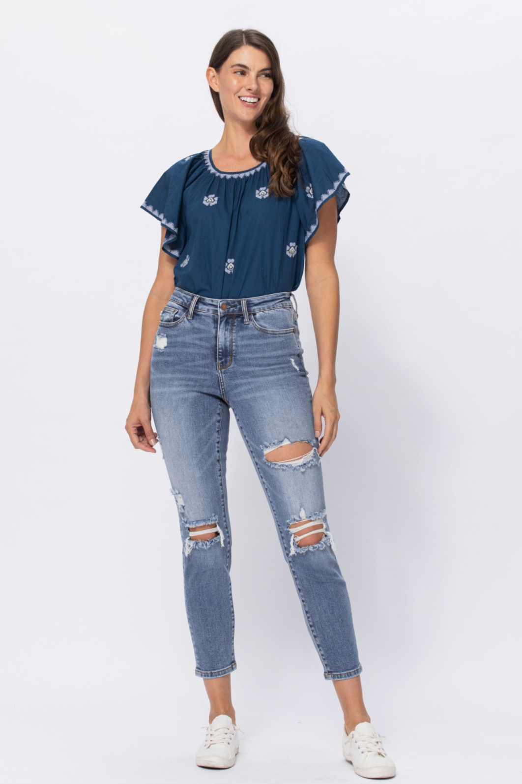 Judy Blue Destroyed Girlfriend Jeans