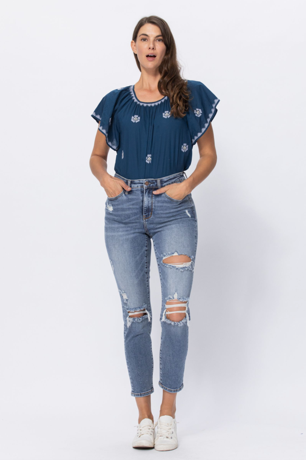 Judy Blue Destroyed Girlfriend Jeans