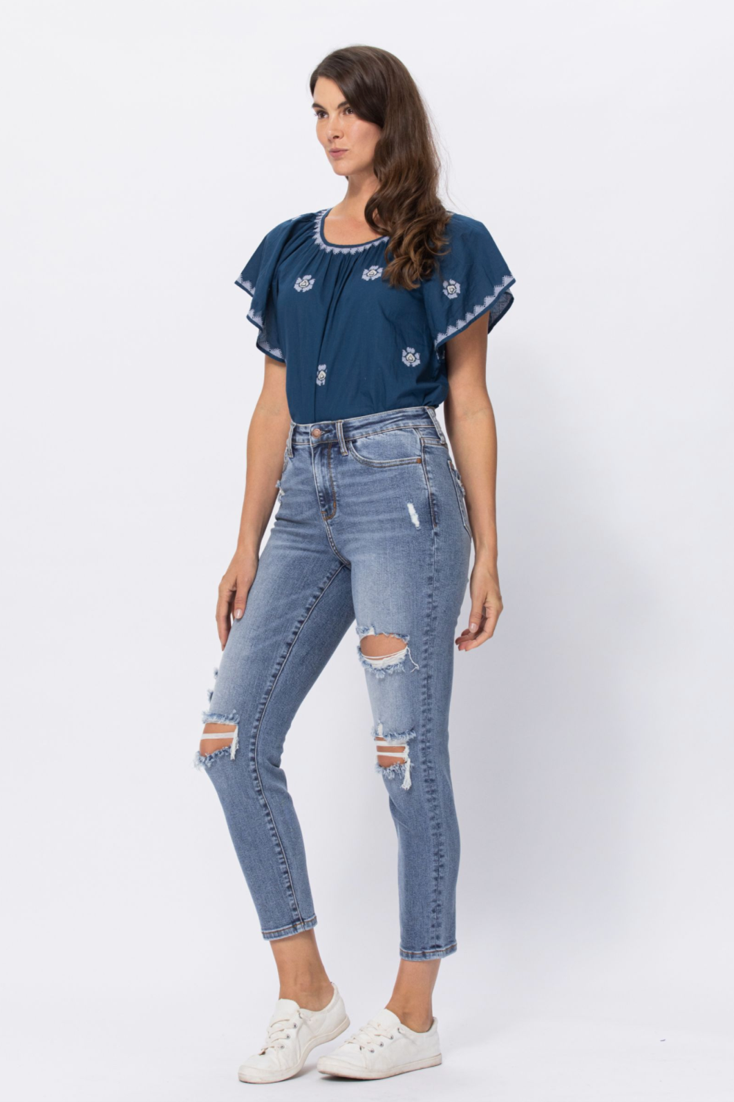 Judy Blue Destroyed Girlfriend Jeans
