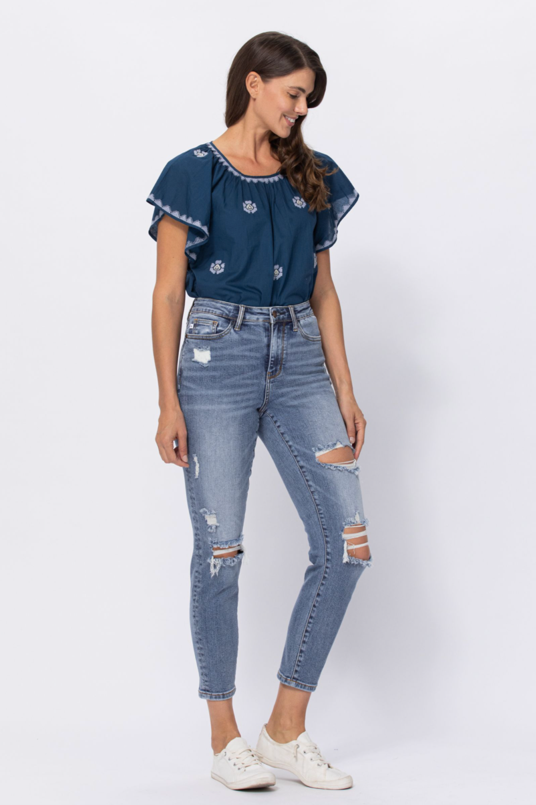 Judy Blue Destroyed Girlfriend Jeans