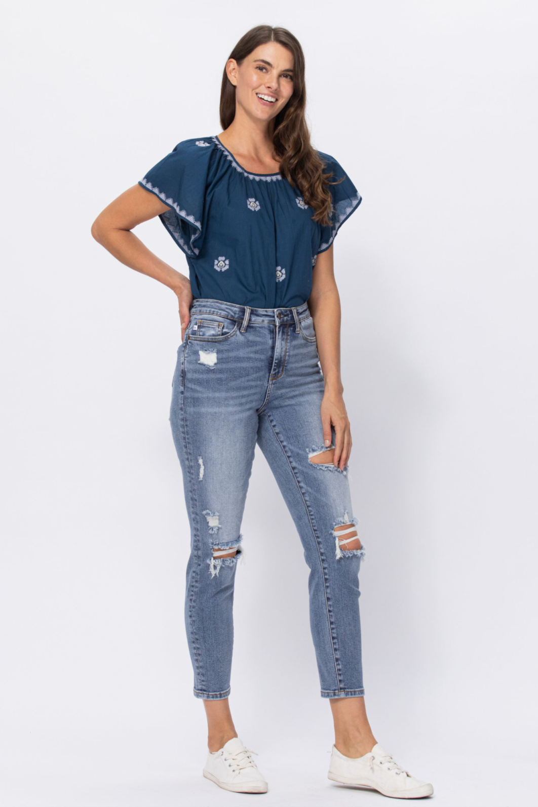 Judy Blue Destroyed Girlfriend Jeans