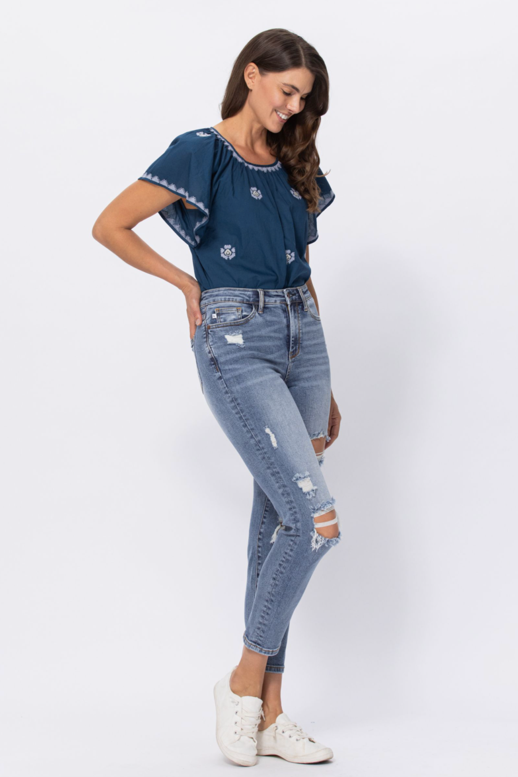 Judy Blue Destroyed Girlfriend Jeans