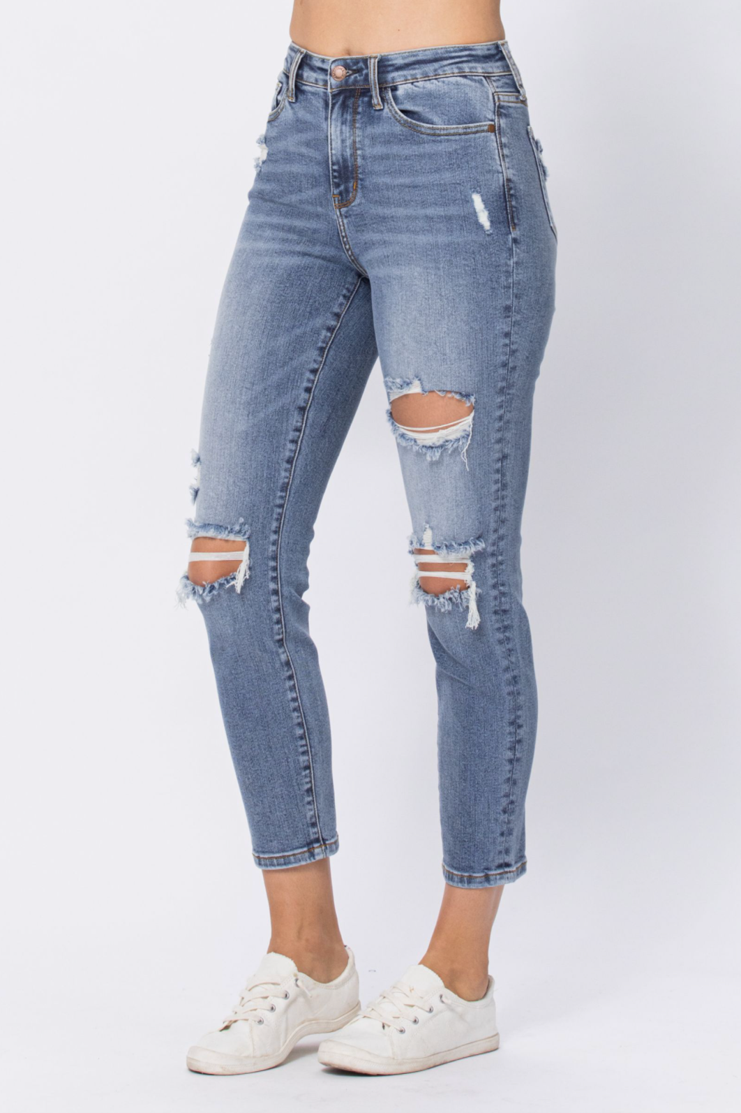 Judy Blue Destroyed Girlfriend Jeans