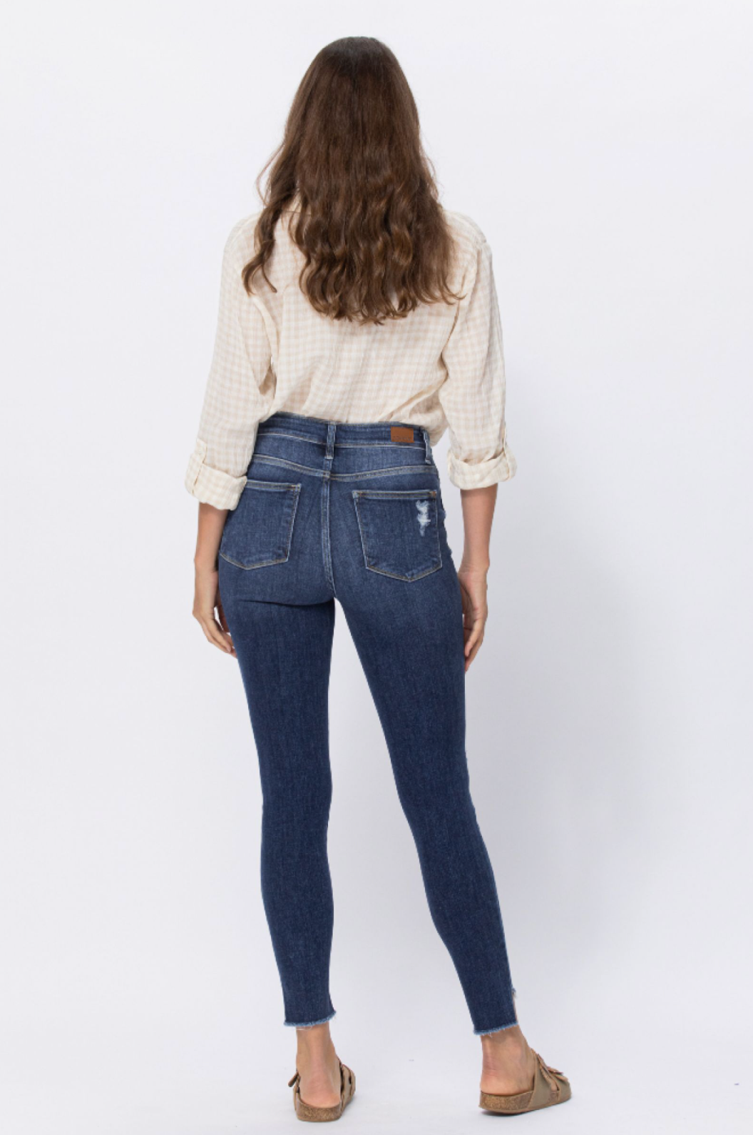 Judy Blue Slanted Fray Hem Skinnies