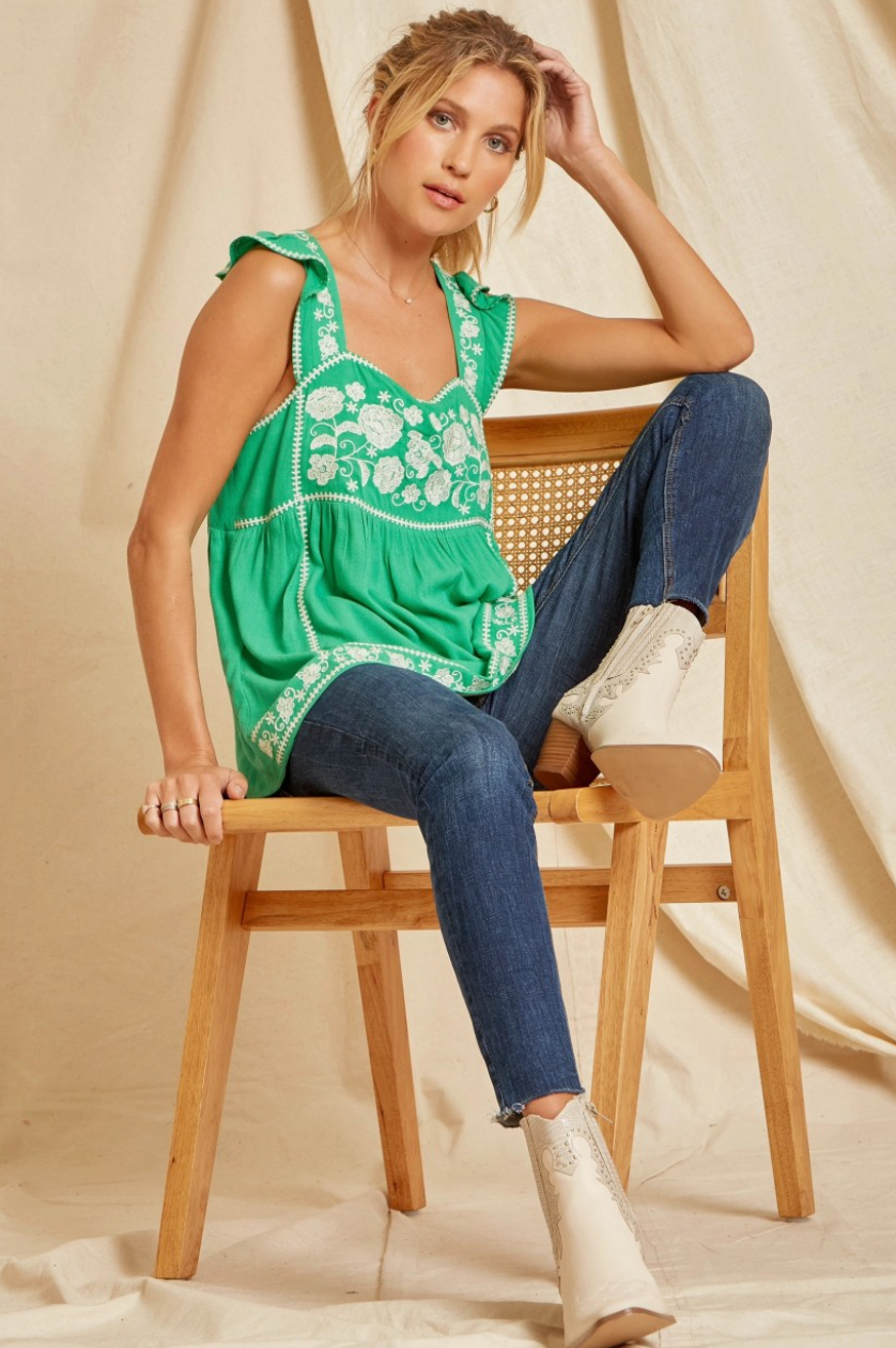 Find You Again Embroidered Tank