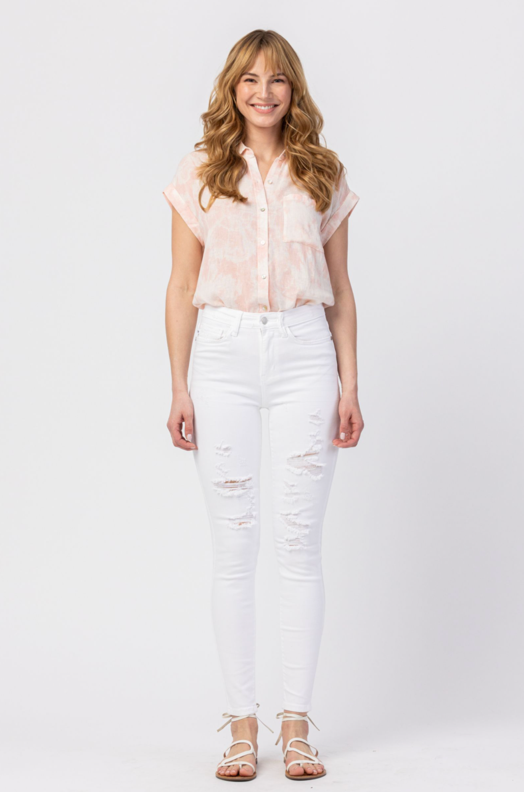 Judy Blue White Destroyed Skinny Jeans