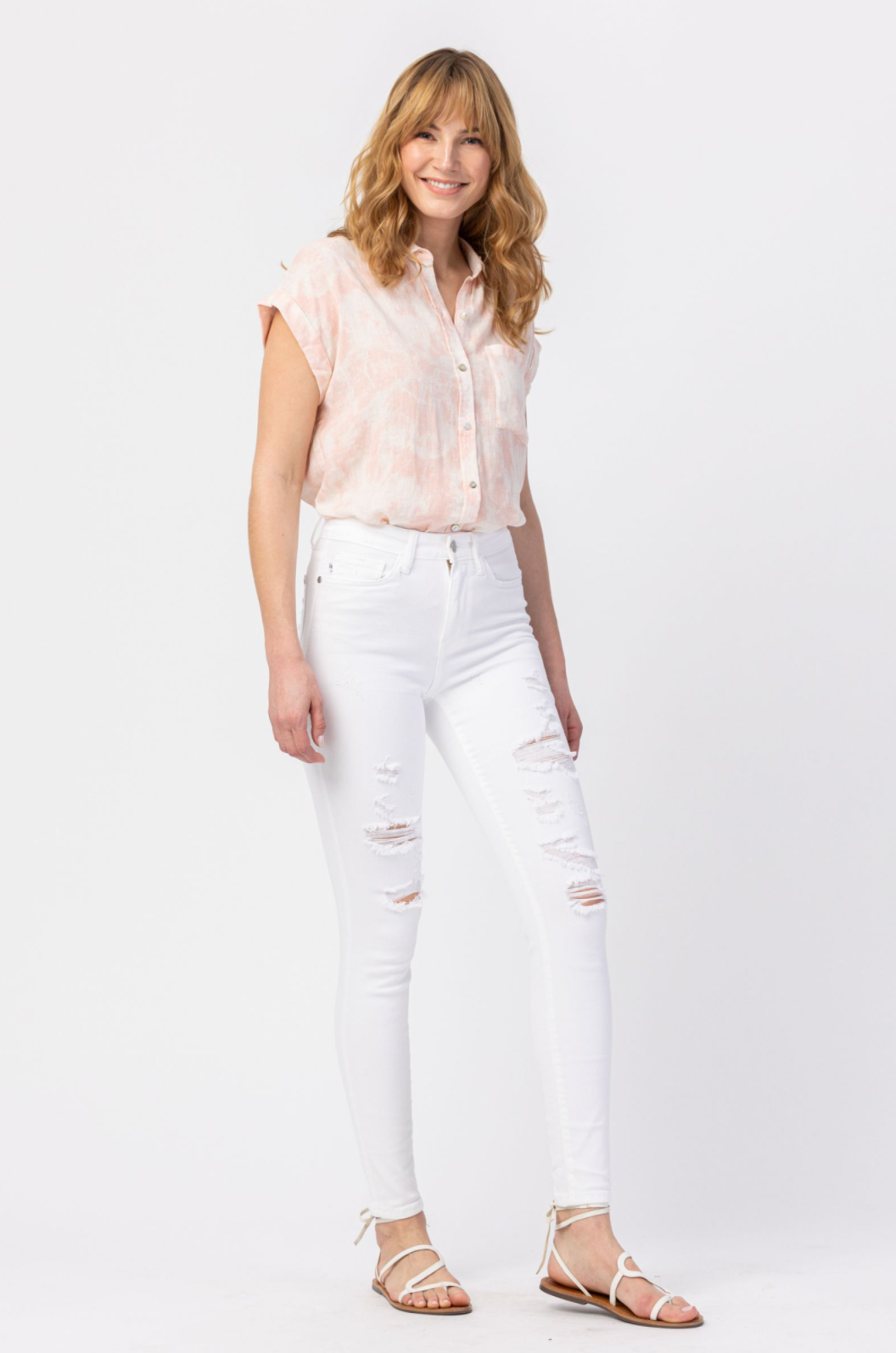 Judy Blue White Destroyed Skinny Jeans