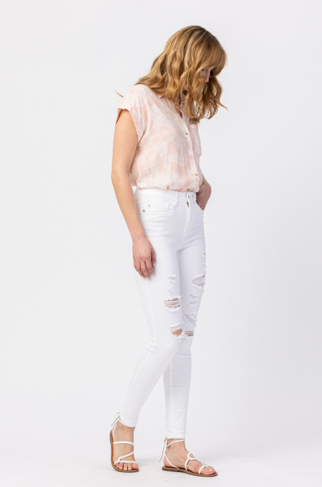 Judy Blue White Destroyed Skinny Jeans