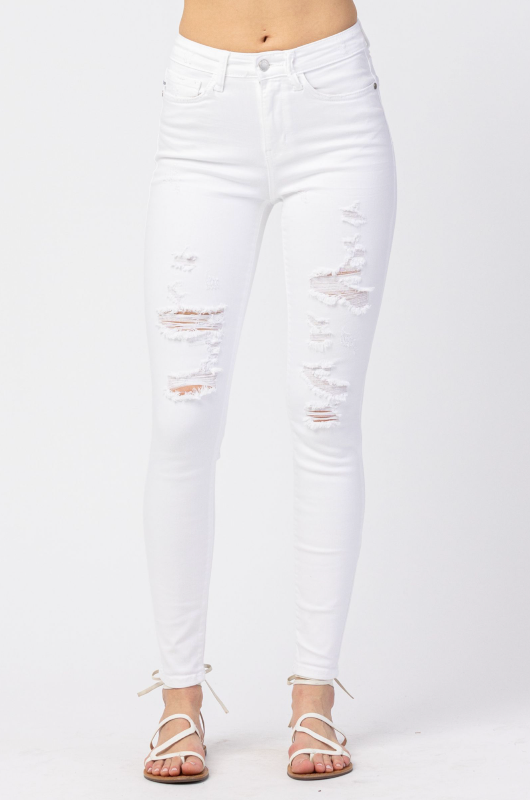 Judy Blue White Destroyed Skinny Jeans