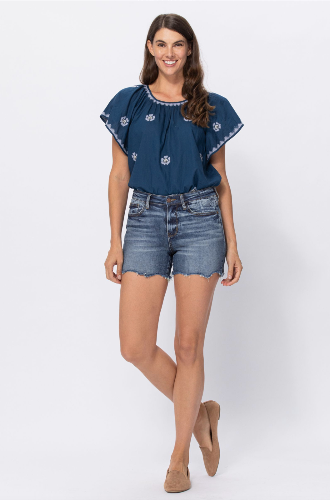 Judy Blue Paisley Bandana Printed Shorts