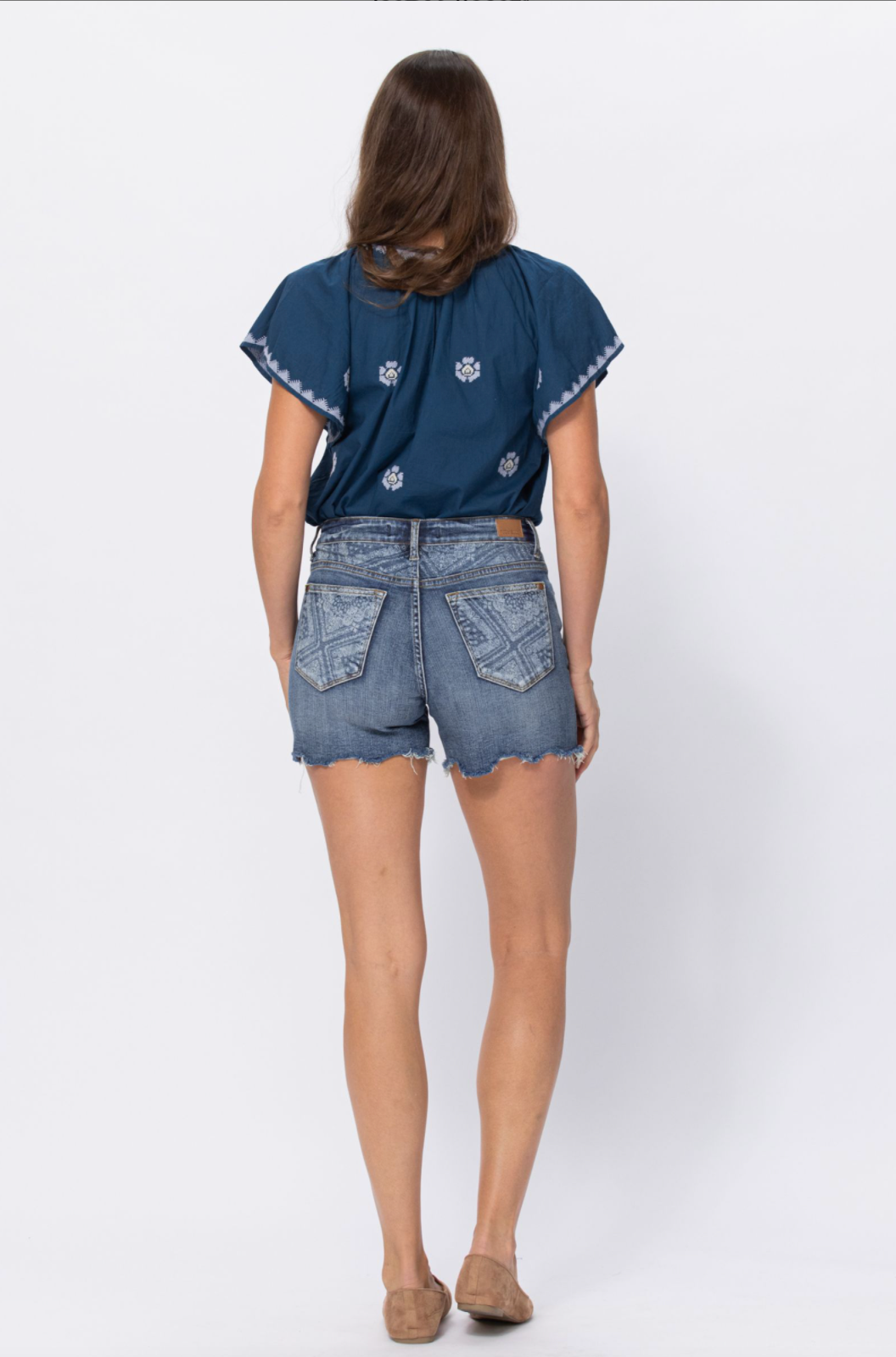 Judy Blue Paisley Bandana Printed Shorts