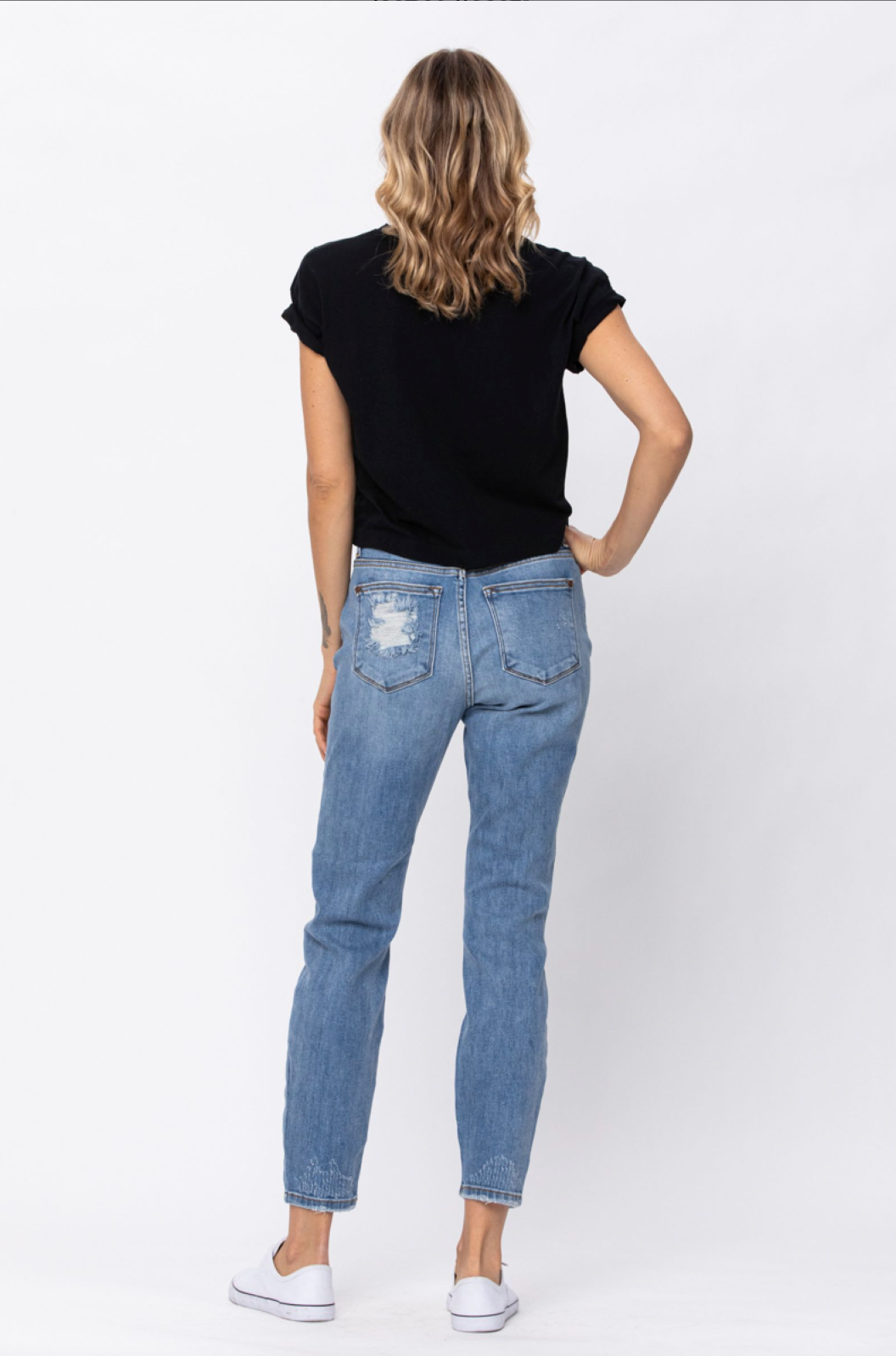 Judy Blue Destroyed Light Wash Boyfriend Jeans