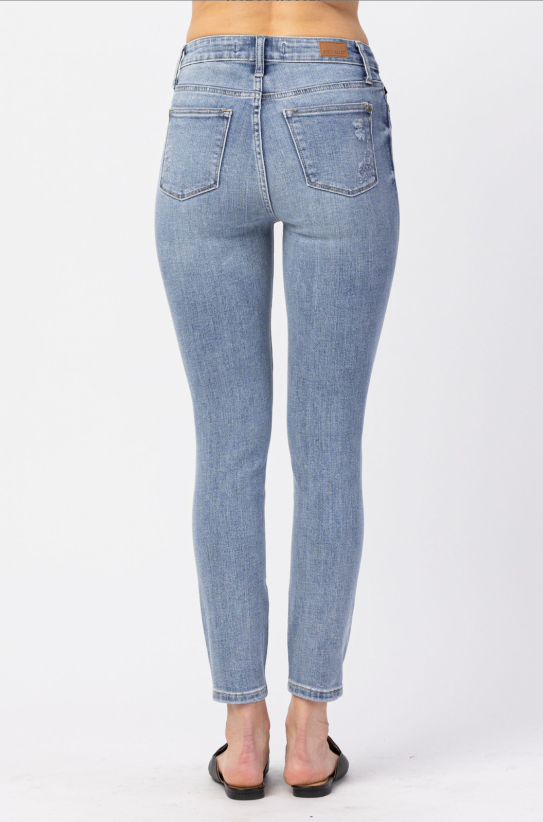 Judy Blue Light Wash Destroyed Skinny Jeans
