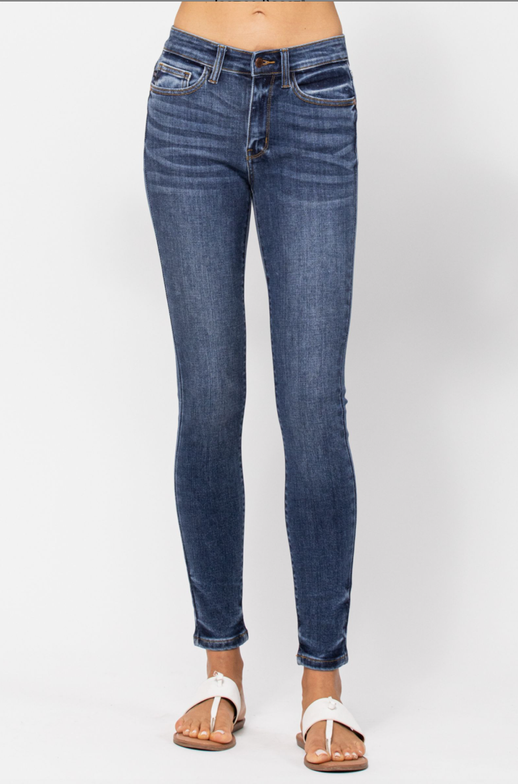 Judy Blue Handsand Skinny Fit Jeans - Medium Wash