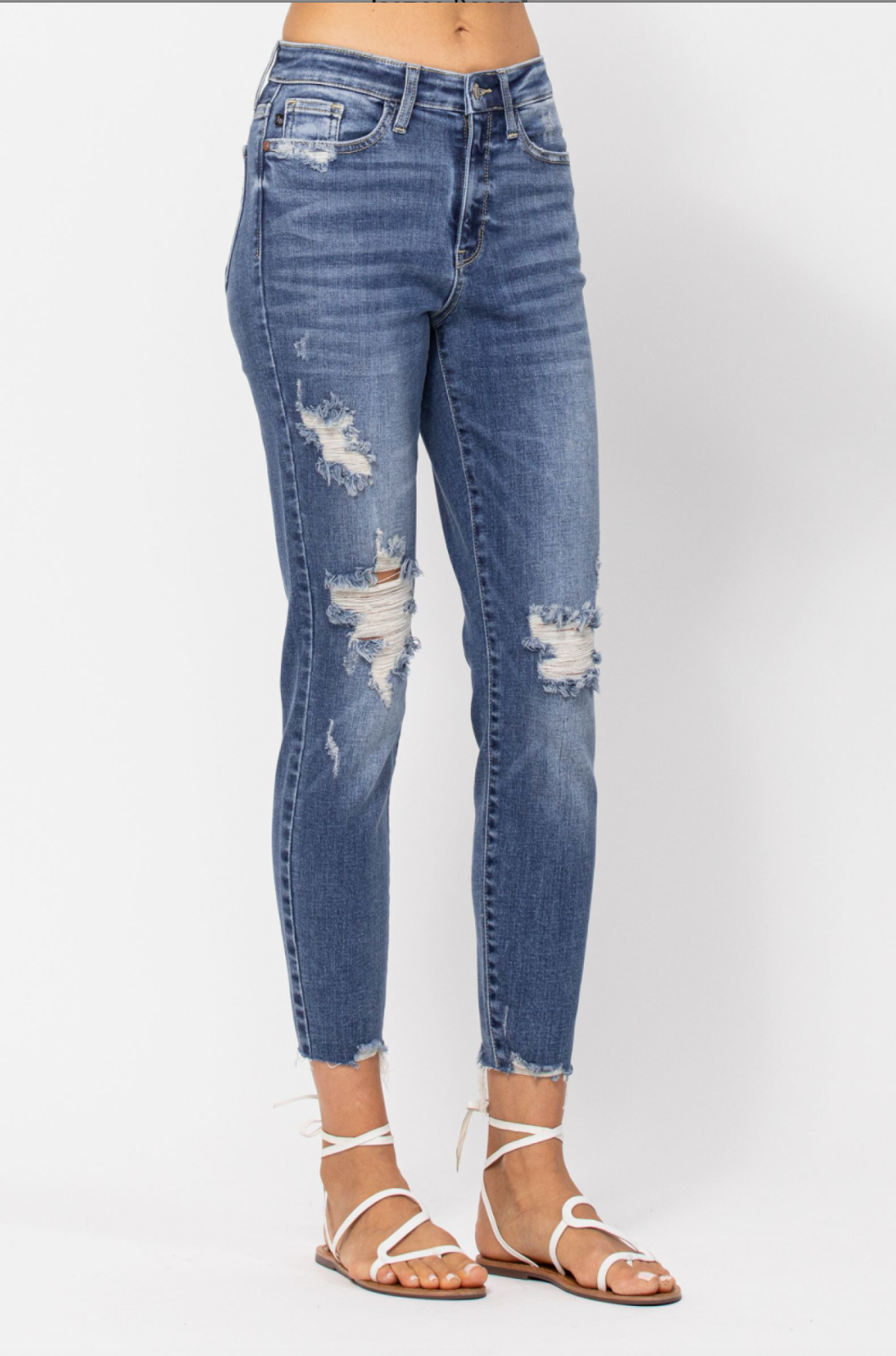 Judy Blue Destroyed Girlfriend Jeans