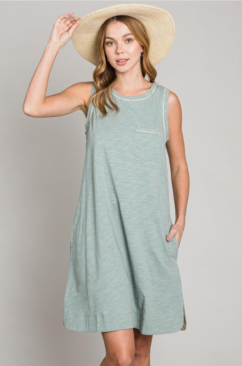 See You Every Time Tank Dress - Mint