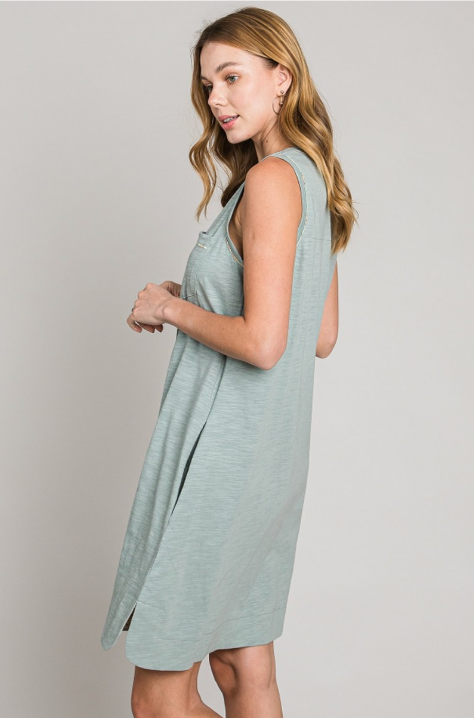 See You Every Time Tank Dress - Mint