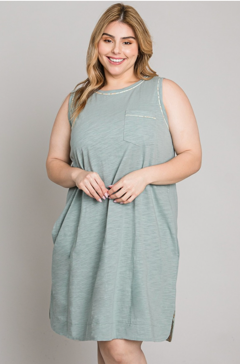 See You Every Time Tank Dress - Mint