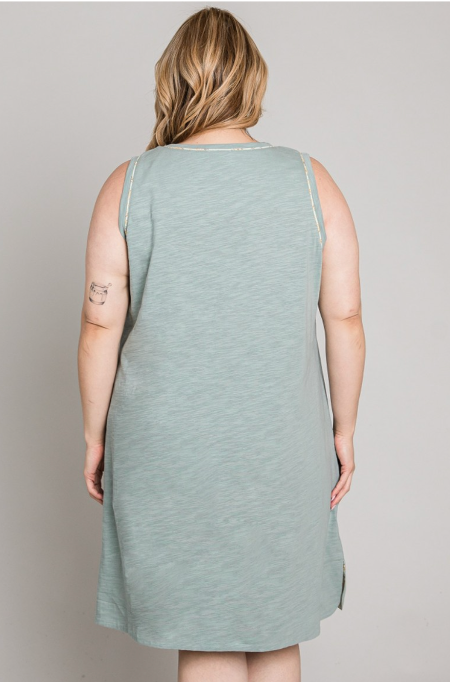 See You Every Time Tank Dress - Mint