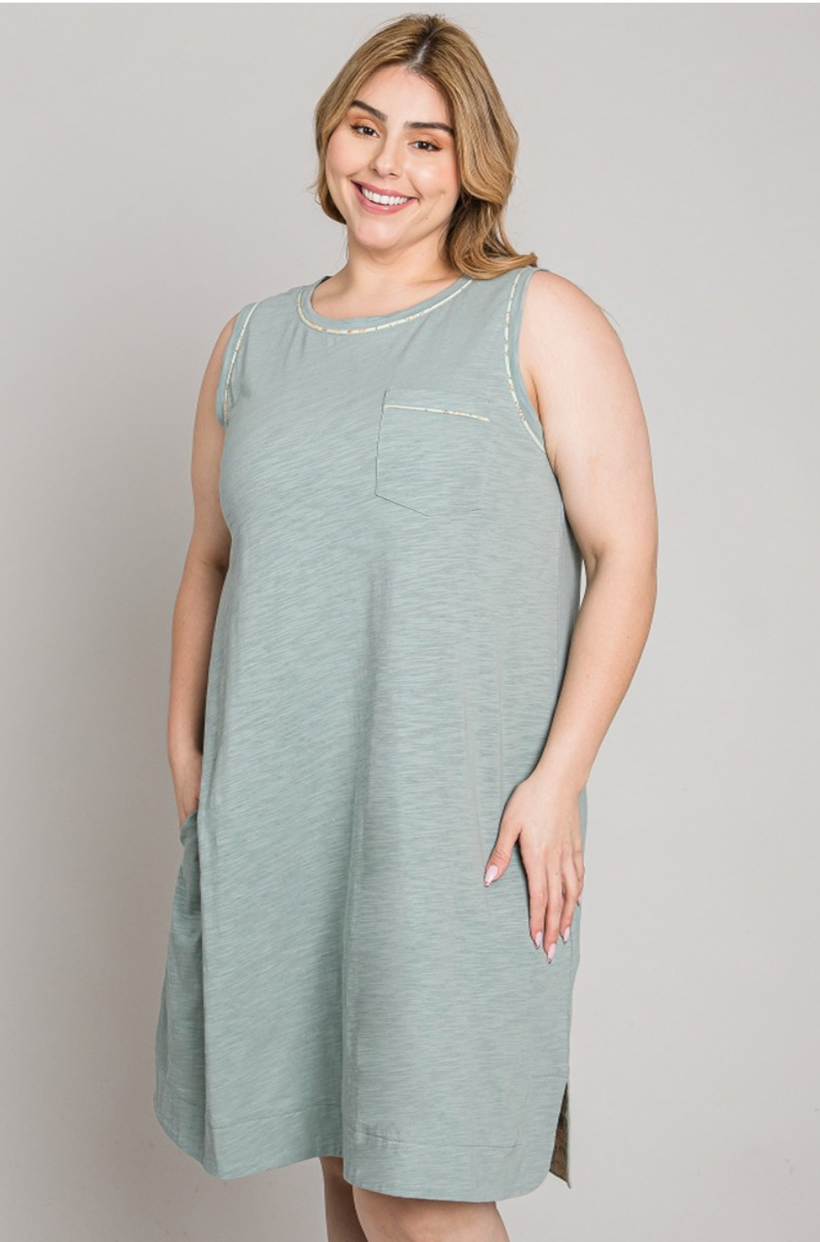 See You Every Time Tank Dress - Mint