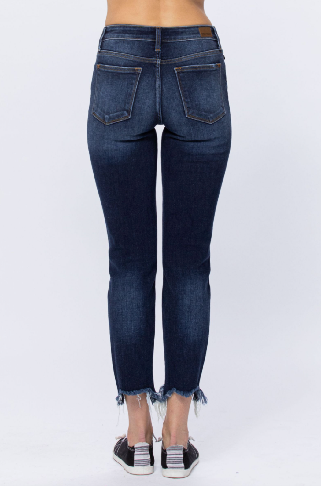 Judy Blue Destroyed Hem Girlfriend Jeans
