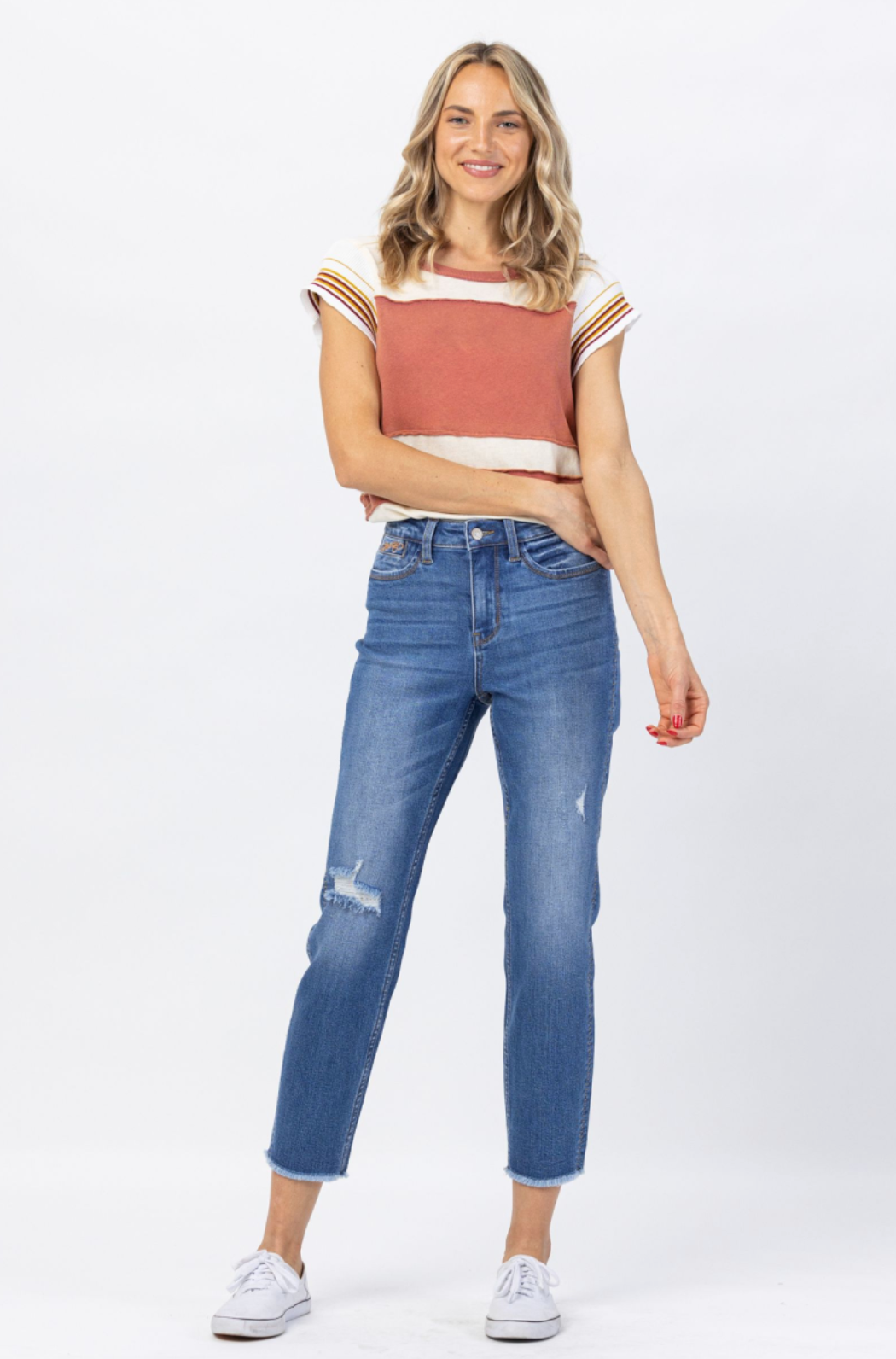Judy Blue Howdy Embroidered Boyfriend Jeans