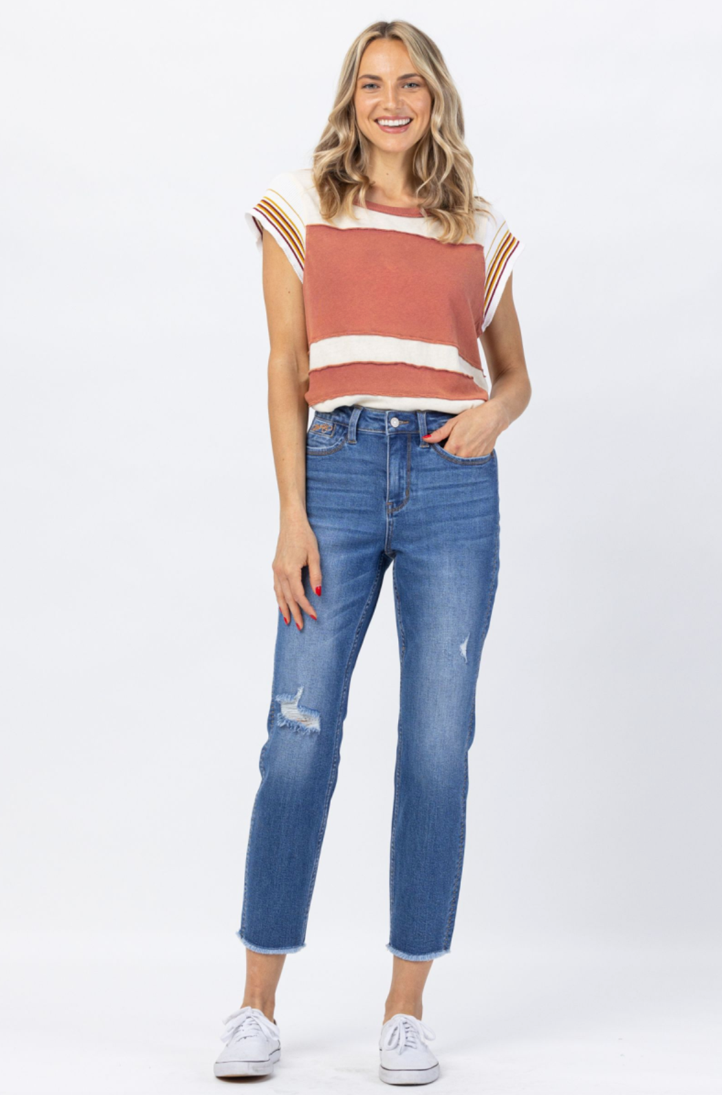 Judy Blue Howdy Embroidered Boyfriend Jeans